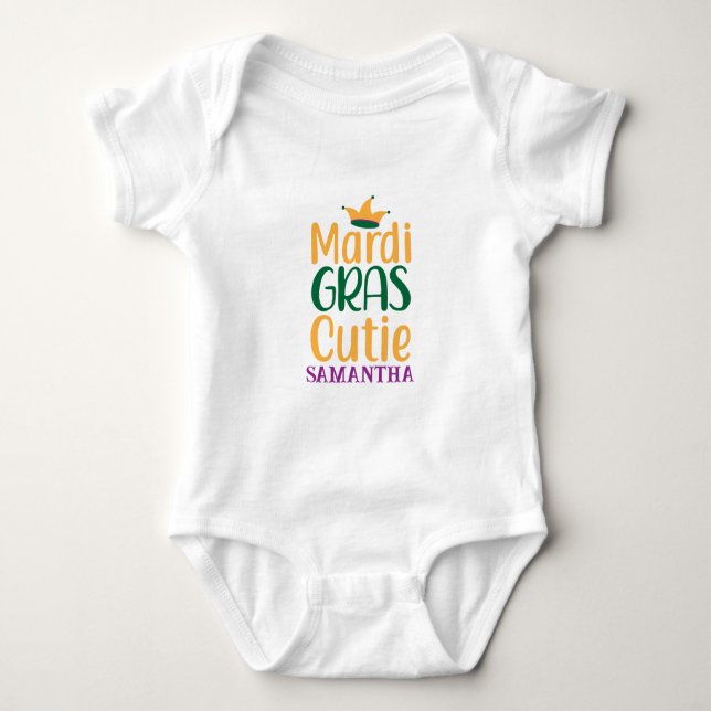 Body Mardi Gras Cutie Bodysuit personnalisée pour bébé (Devant)