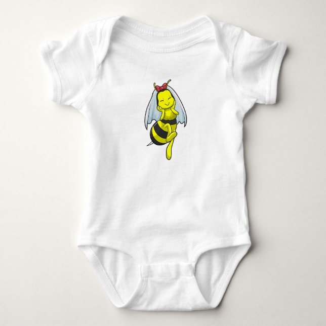 Body Mariée abeille avec voile de mariage (Devant)