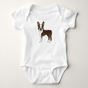 Body Marron Boston Terrier Conception de Chien de Dessi