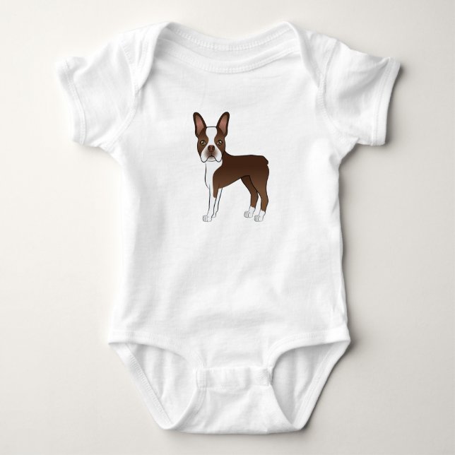 Body Marron Boston Terrier Conception de Chien de Dessi (Devant)