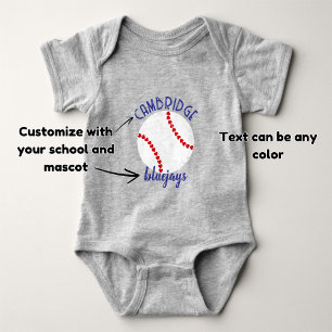 Body Mascotte d'école personnalisée grunge baseball coe