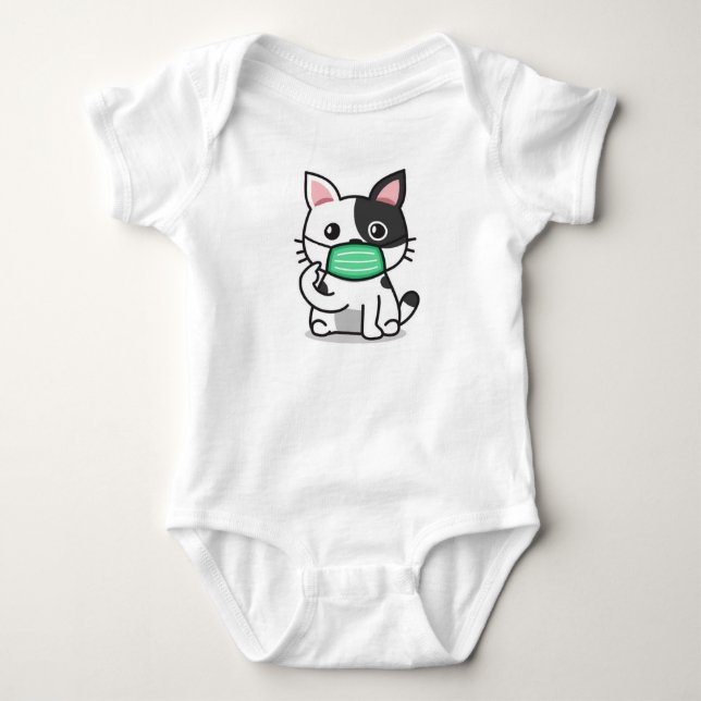 BODY MASQUE DE PORTE DE CHAT NOIR ET BLANC BÉBÉ (Devant)