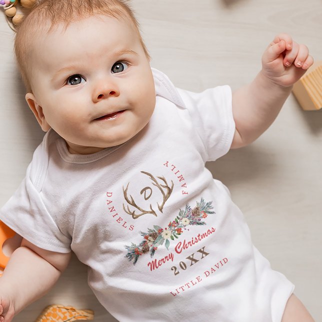Body Matching famille Noël rustique mignon monogrammed (Créateur téléchargé)