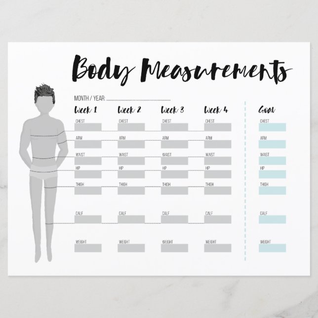 Body Measurements Tracker pour les hommes, 4 semai (Devant)