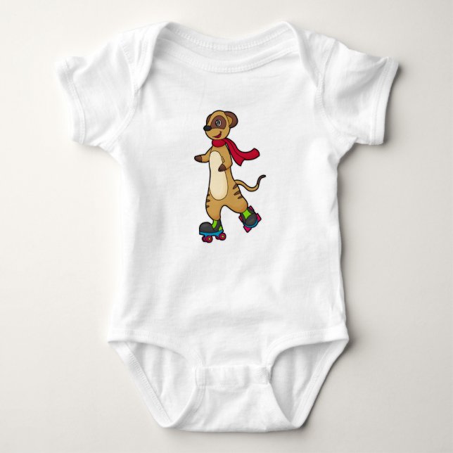 Body Meerkat comme patineur avec patins à rouleaux (Devant)