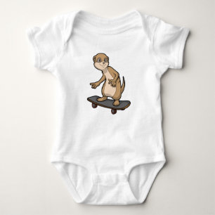 Body Meerkat comme Patineur avec Skateboard