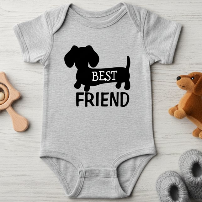 Body Meilleur Ami Dachshund One Piece Baby Outfit Unise (Best friends with a wiener dog - cute fun shirt for little kids who love their dachshunds)
