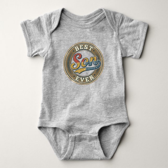 Body Meilleur fils jamais conception de badge rond vint (Devant)