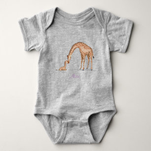 Body Mère girafe et maillot de bébé de veau (couleur)
