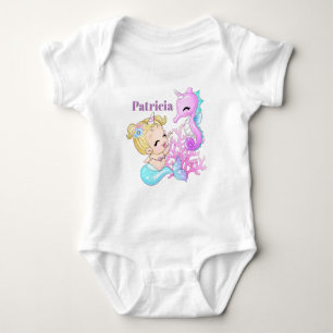 Body Mignon ajouter nom bébé sirène hippocampe licorne