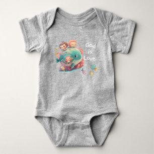 Body Mignon Baleine Poisson Art Naïf Aquarelle 