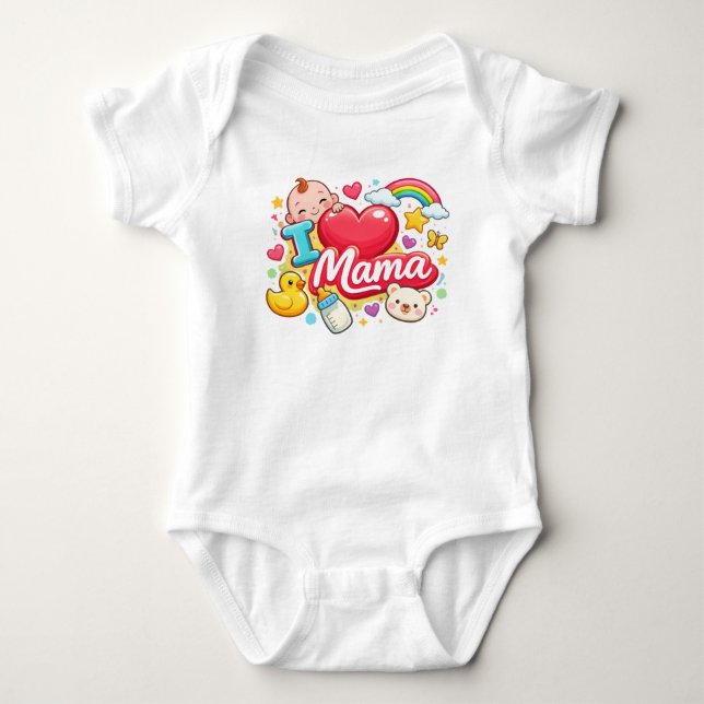 Body Mignon bébé j'aime maman design (Devant)