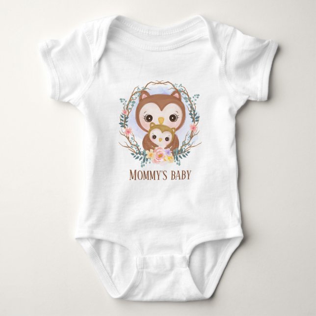 Body mignon bébé maman hibou ajouter du texte (Devant)