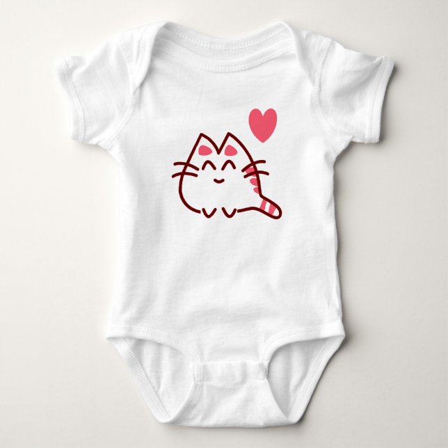 Body Mignon chat Kawaii et cœur (Devant)