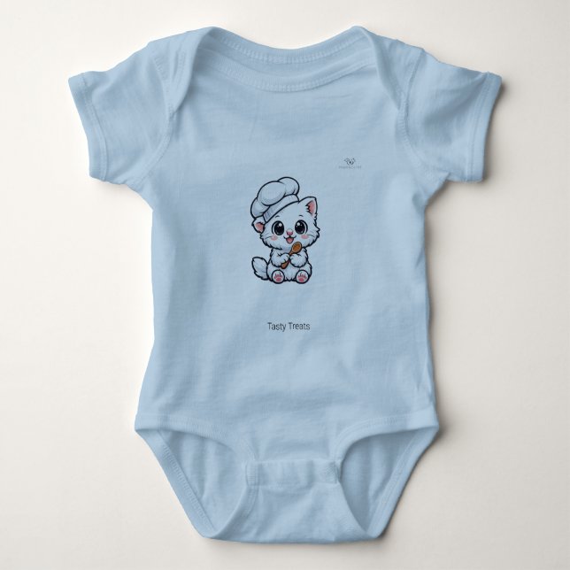Body Mignon Chibi Petit Chat Chef Personnalisé (Devant)