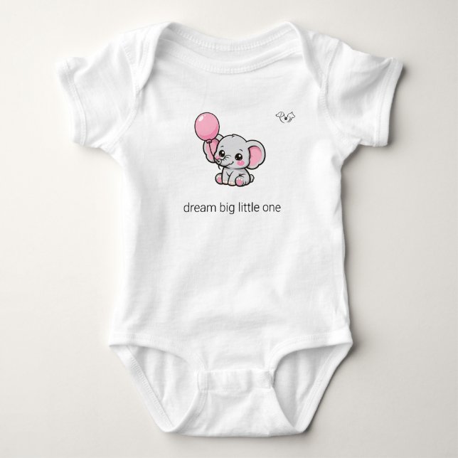 Body Mignon Éléphant Chibi Rêve Grand Petit Corps de Bé (Devant)