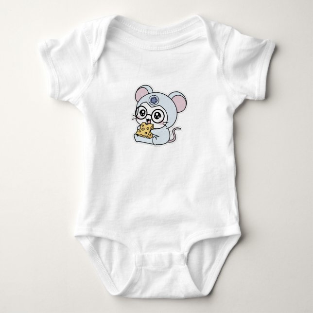 Body Mignon joli petit souris adore fromage  (Devant)