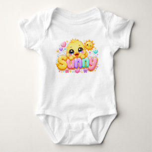 Body Mignon Kawaii Sunny Chick Nom Pastel Rose Pailleté
