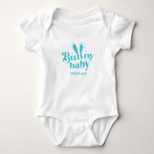 Body Mignon Lapin Bleu Bébé Garçon " Pâques Personnalis