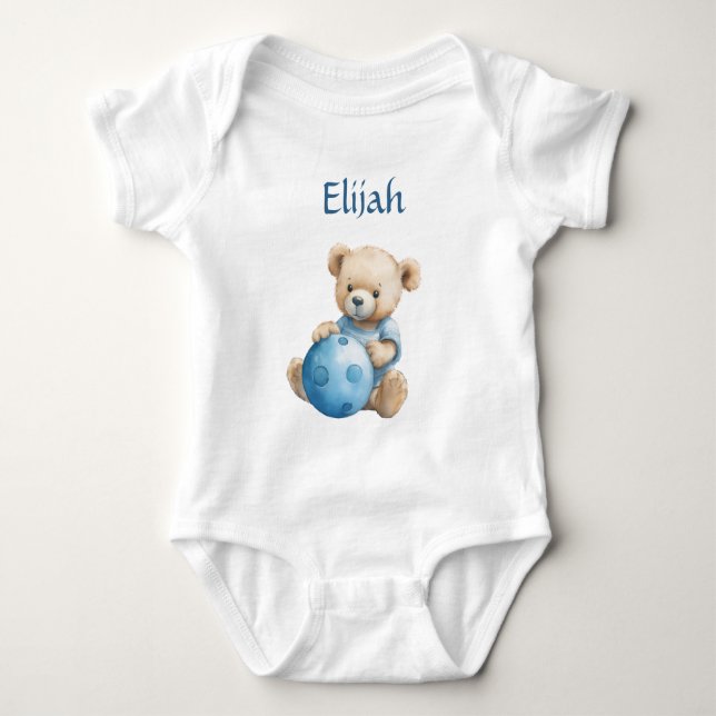 Body Mignon ours en peluche avec boule bleue (Devant)