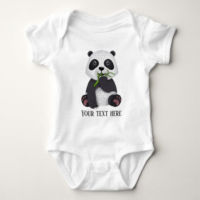 Body mignon ours panda ajouter texte unisex (Devant)