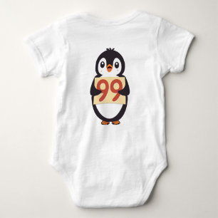 Body Mignon pingouin tenant un panneau avec le numéro 9