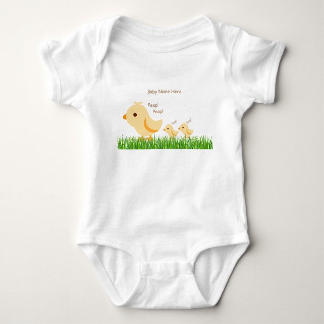 Body Mignon poussin jaune bébé (Devant)