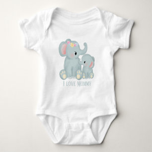 Body mignon unisex maman amour ajouter texte éléphant