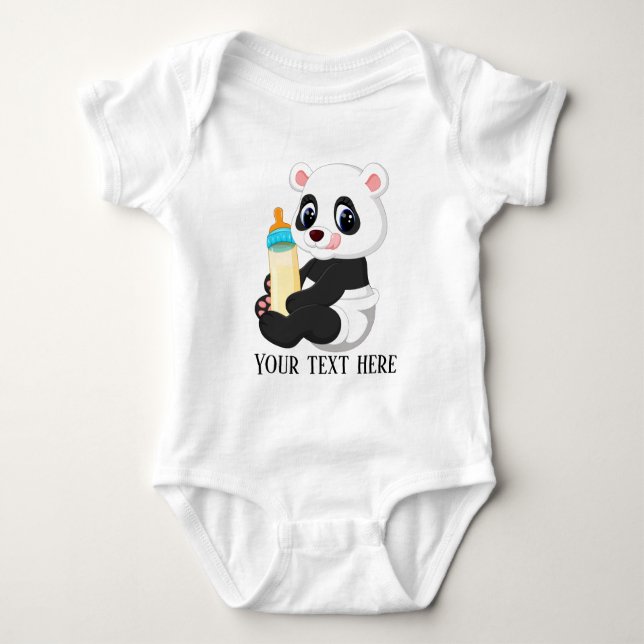Body mignon unisex Panda bear ajouter texte (Devant)