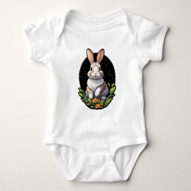 Body Mignonette Bunny Baby Jersey Bodysuit (Devant)