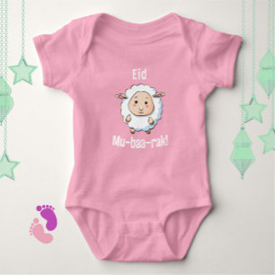 Body Mignonne "Aïd Moubarak" Cheep Pink Baby Girl Bodys