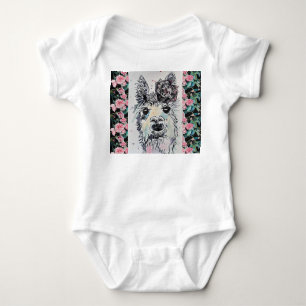 Body Mignonne combinaison bébé aquarelle Alpacca Lama