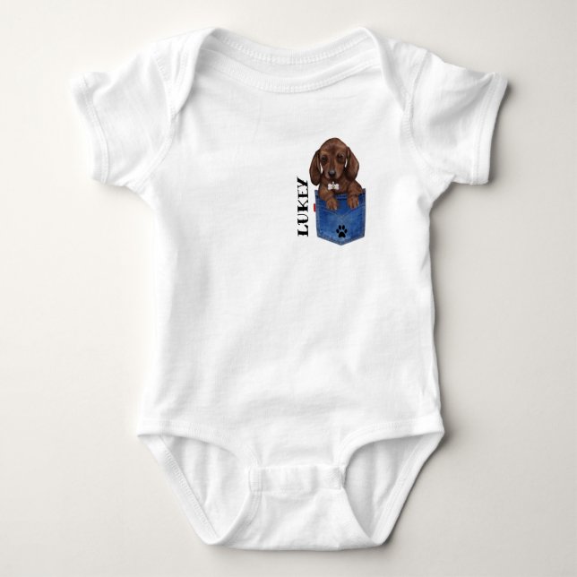 Body Mignonne Dachshund Dans Mon Poche Bodysuit Personn (Devant)