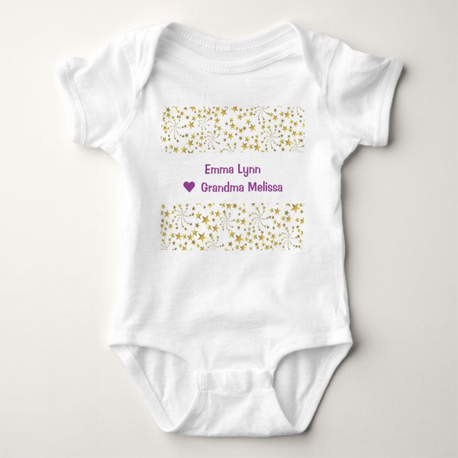 Body Mignonne Elegant Gold Stars Nom Love Grand-mère (Devant)