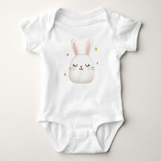 Body Mignonne lapin en tenue de bébé - adorable lapin b (Devant)
