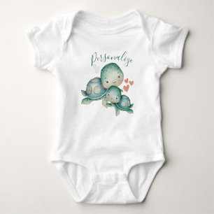 Body Mignonne maman Bébé Mer Turtle Vert Personnaliser