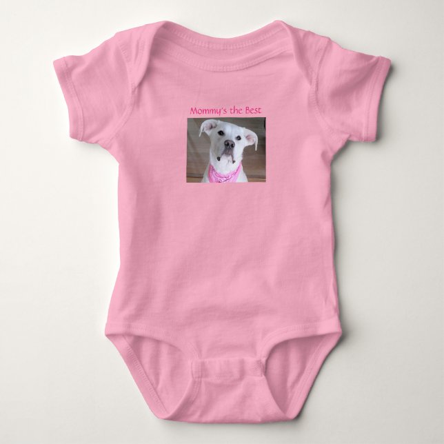 Body Mignonne Maman Chienne Blanche Douce Rose (Devant)