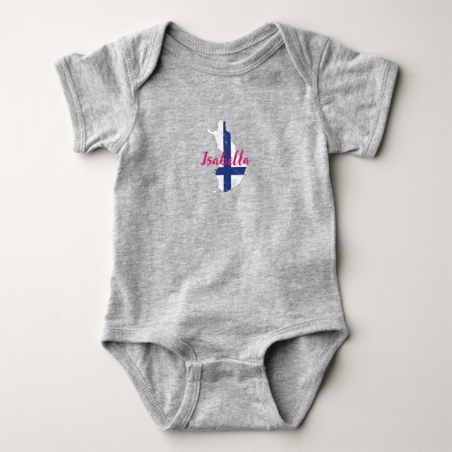 Body Mignonne Modern Finlande Carte Drapeau finlandais  (Devant)