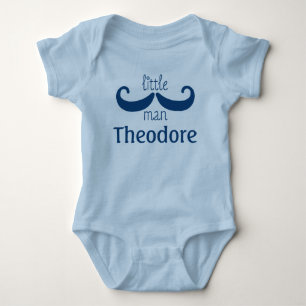Body Mignonne Petit Homme Moustache Bleu