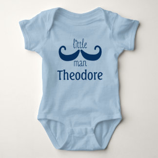 Body Mignonne Petit Homme Moustache Bleu