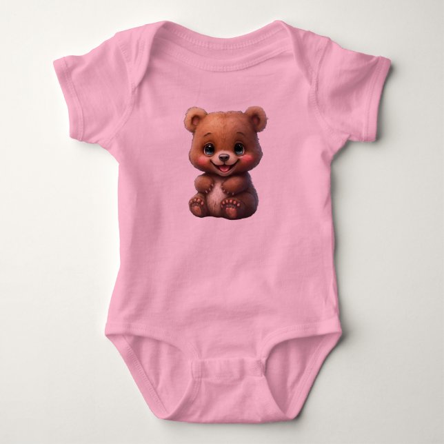 Body Mignonne petite tenue d'ours pour fille (Devant)