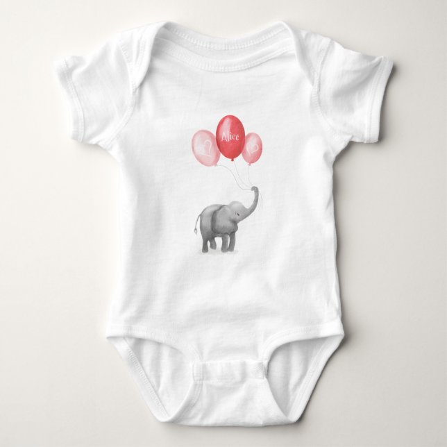 Body Mignonne tenue personnalisée pour bébé éléphant (r (Devant)