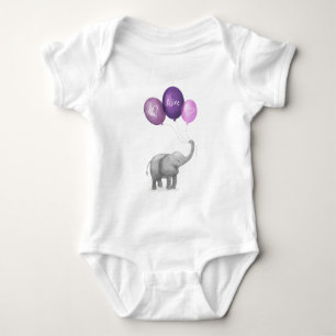 Body Mignonne tenue personnalisée pour bébé éléphant (v