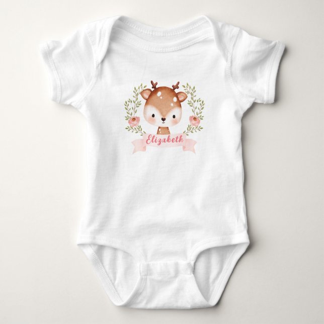 Body Mignonne un Cerf premier anniversaire bébé (Devant)