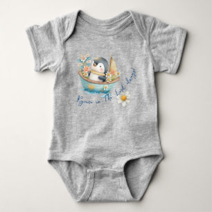 Body Mignonnes aquarelles pastel Manchot Bateau Fleurs