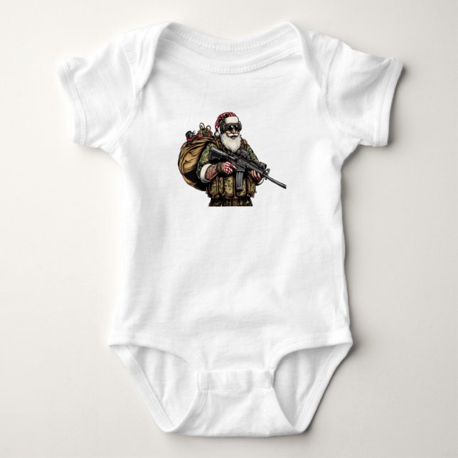 Body Militaire amusant/Père Noël de Noël (Devant)