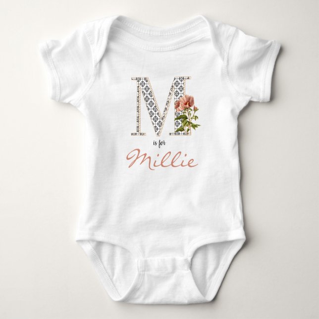 Body Millie Nom Reveal Floral Letter M Girl Whimsical (Devant)