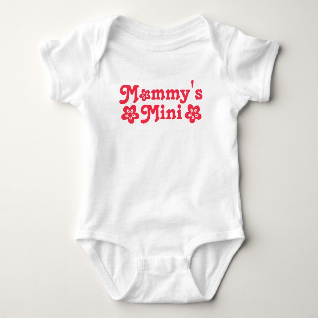 Body "Mini maman" Simple Fleur mignonne Rouge et Blanc  (Devant)