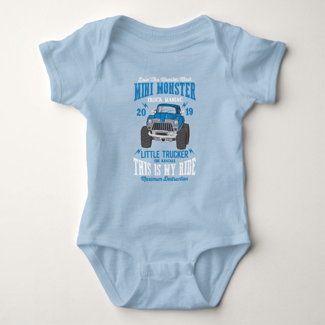 Body Mini Monster Camion Manic Petit Trucker Garçon Béb (Devant)