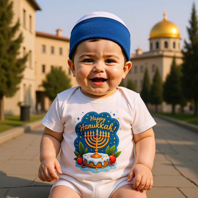Body Mini-tout de Hanouka, grande Simcha (Hanukkah Tiny Tot, Big Simcha Baby Bodysuit)
